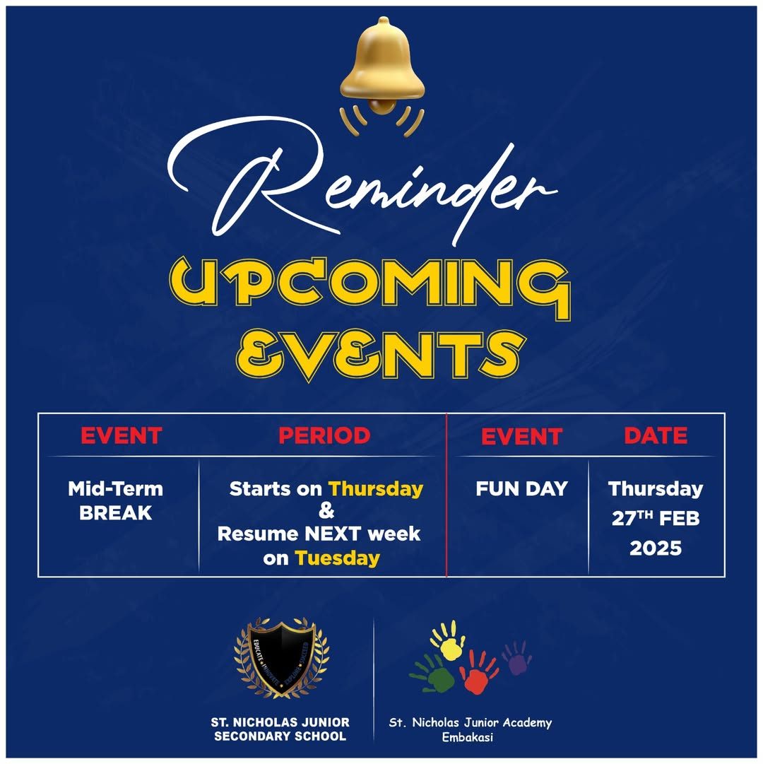 Upcoming events reminder poster